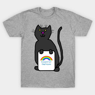 Cute Cat Essential Employee Rainbow T-Shirt